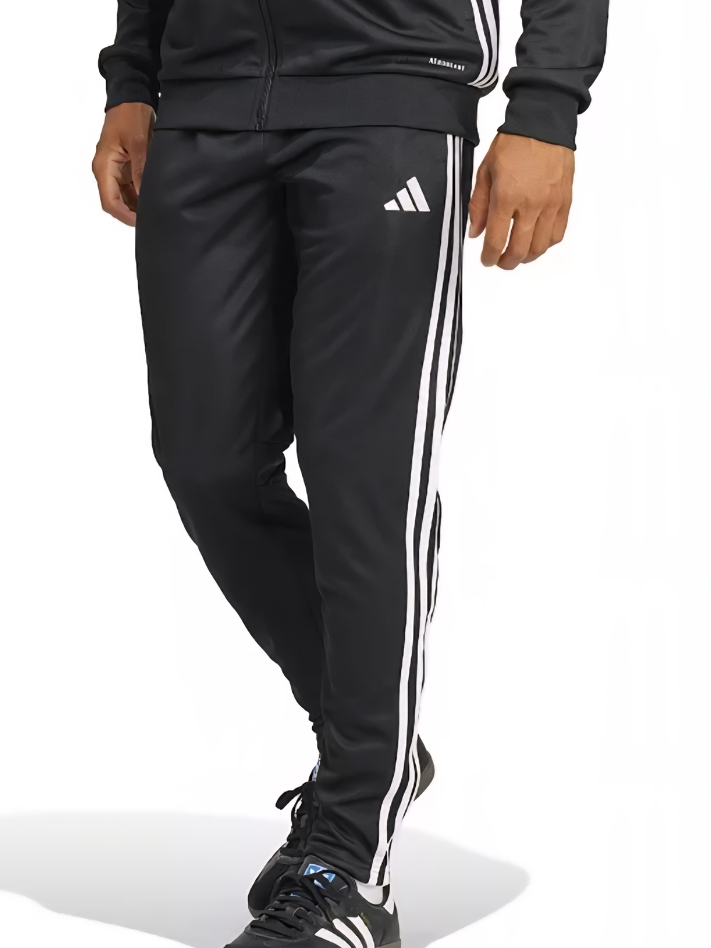 Adidas Black Climatecool Pants with White Stripes and Logo